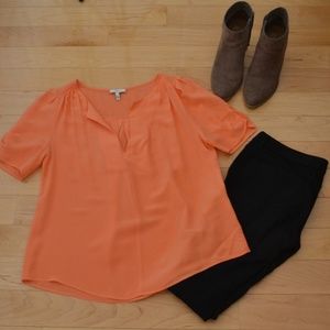 Joie peach ruffle sleeve blouse, size M